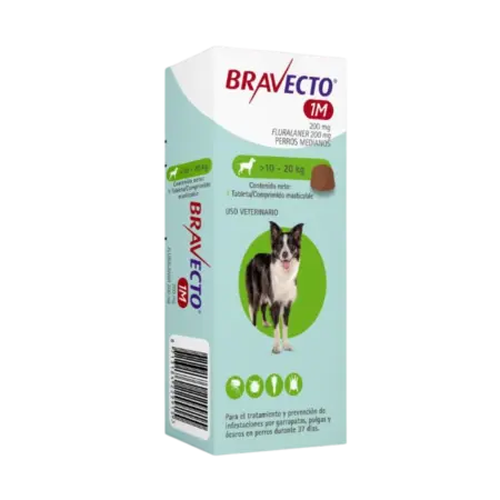Bravecto 37 Días - Tableta Antipulgas Perros de 10 a 20 KG