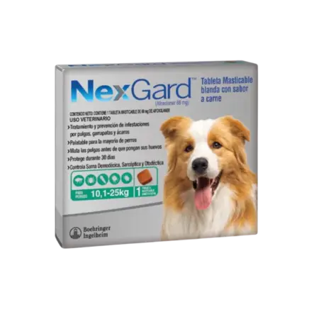 NexGard - Perros De 10.1 Hasta 25 Kg