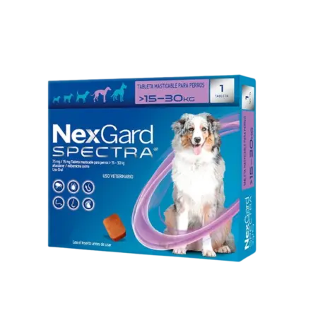 NexGard Spectra - Tableta Masticable para Perros 15.1 - 30 KG