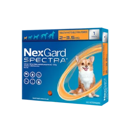 NexGard Spectra - Tableta Masticable para Perros 2 - 3.5 KG