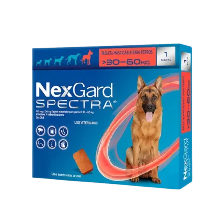 NexGard Spectra - Tableta Masticable para Perros 30.1 - 60 KG