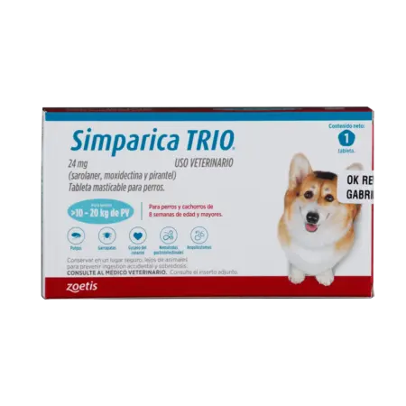 Simparica - TRIO Perros De 10 Hasta 20Kg 1 tab