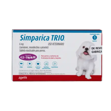 Simparica - TRIO Perros De 2,5 Hasta 5Kg 1 tab