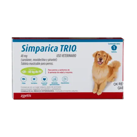Simparica - TRIO Perros De 20 Hasta 40Kg 1 tab